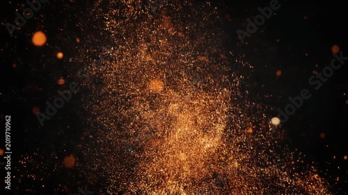 Abstract Fire Particles Motion Background – Glowing Sparks and Embers Cinematic Animation