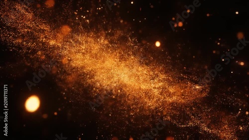 Abstract Fire Particles Motion Background – Glowing Sparks and Embers Cinematic Animation