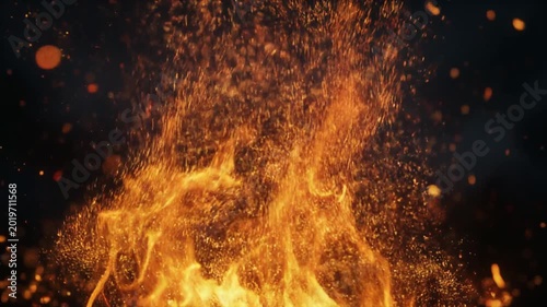 Abstract Fire Particles Motion Background – Glowing Sparks and Embers Cinematic Animation