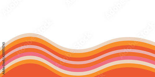 Schilderij op canvas Retro Orange Wavy Abstract Background