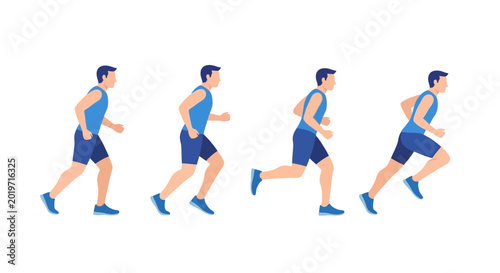 Fotografía Man Running Sequence Animation Cycle