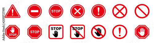 Foto ストップ・STOP・禁止・停止サインアイコン