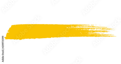 Konstfotografi Yellow stroke of paint isolated on transparent background