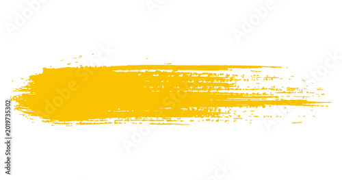 Bild auf Leinwand Yellow stroke of paint isolated on transparent background