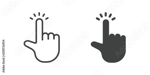 Billede på lærred Click icon. Line and glyph solid icon
