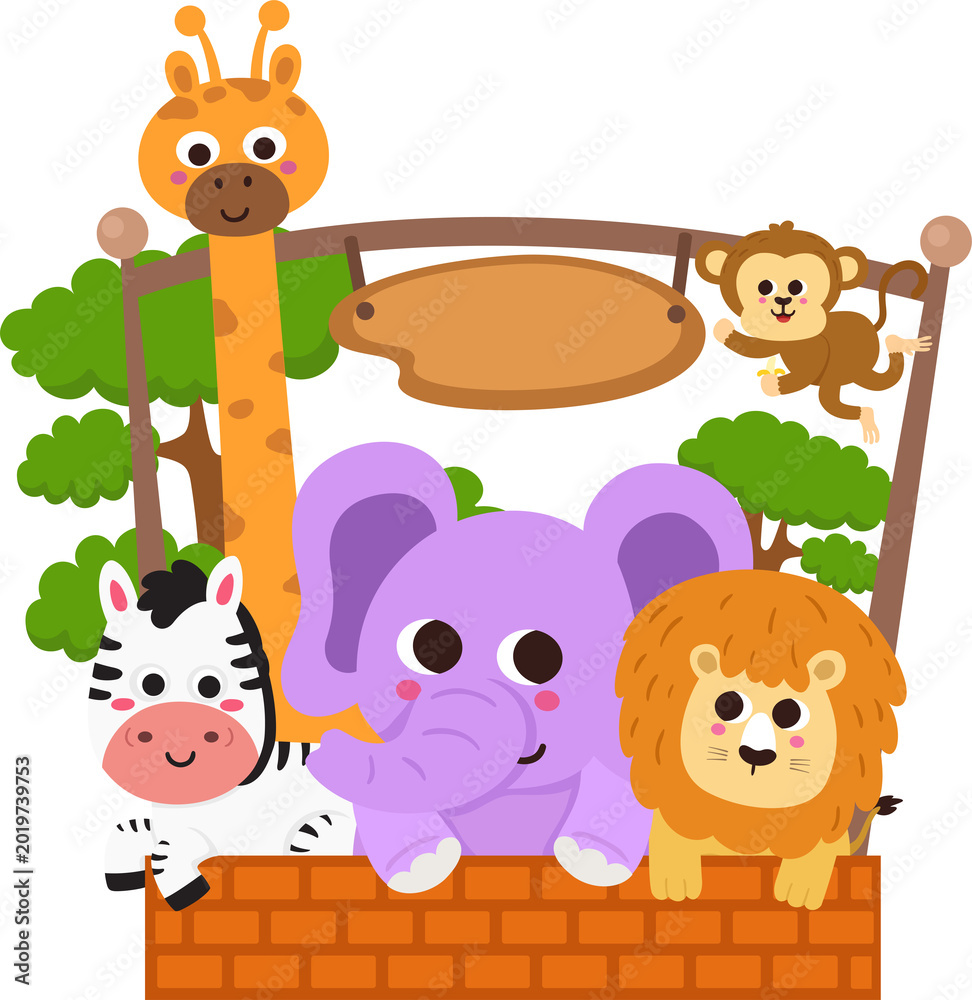 Fototapeta premium illustration animal zoo