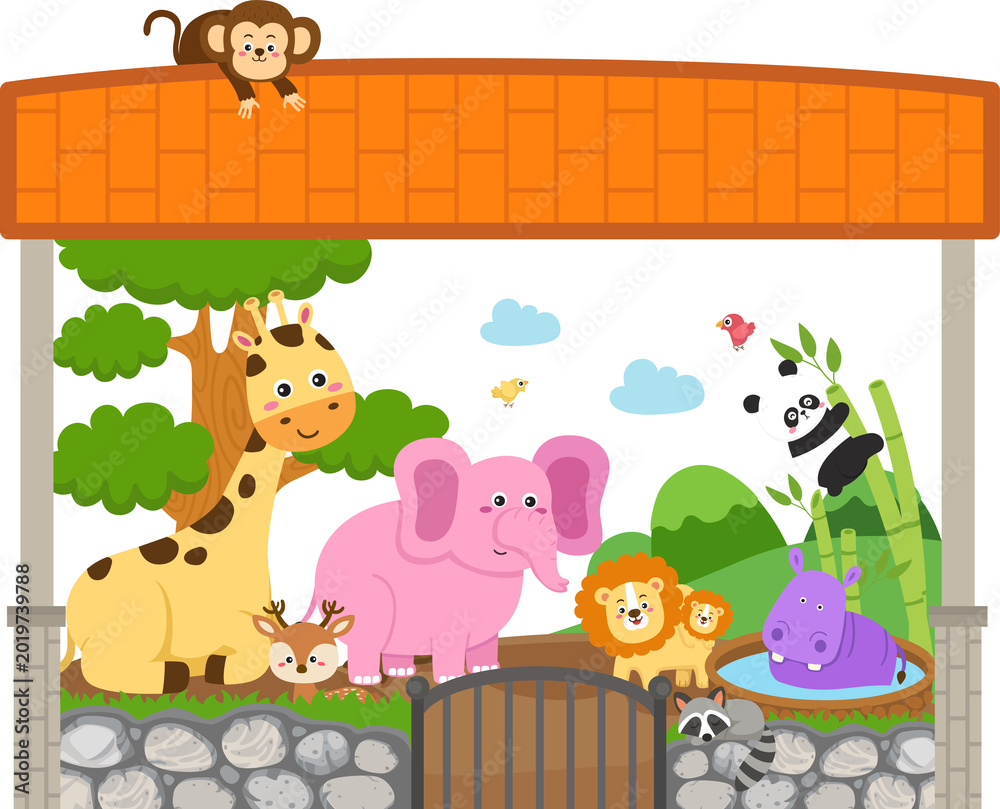 Fototapeta premium illustration animal zoo