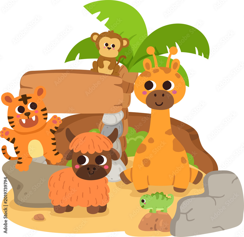 Fototapeta premium illustration animal zoo