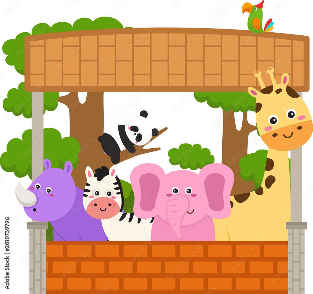 Fototapeta premium illustration animal zoo