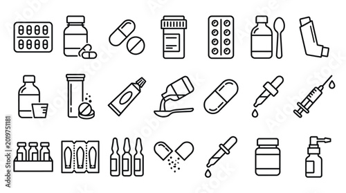 Φωτογραφία Pharmaceutical dosage forms editable stroke outline icon