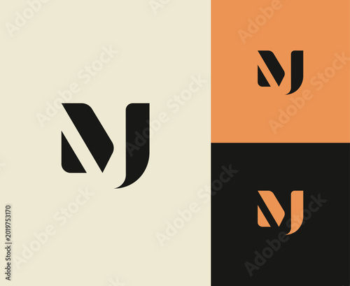 Letter M and J Monogram Logo