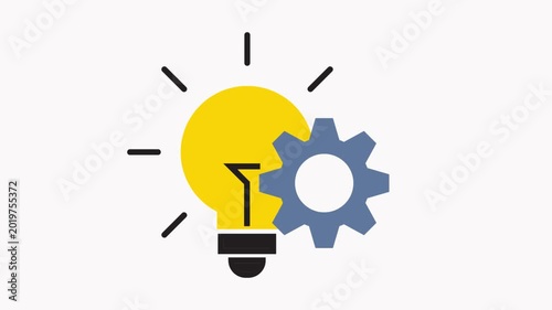 Creative Lightbulb Gear Idea Animation