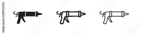 Bild auf Leinwand Caulk Gun Icon Set - Sealant Applicator Tool Vector for Construction and Home Im