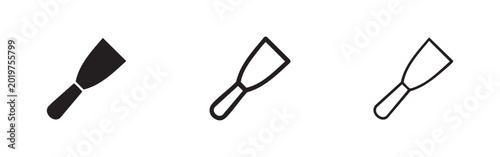 Foto Putty Knife Icon Set - Spatula Tool for Painting, Plastering, and Construction V