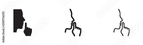 Photos Shush Icons Set