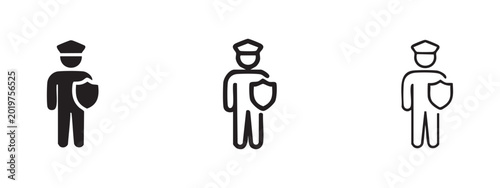 Canvastavla Security guard icon with shield, symbolizing protection, safety, defense, and gu