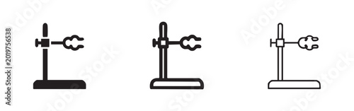 Photography Laboratory stand with clamp icon, representing science, research, and experiment
