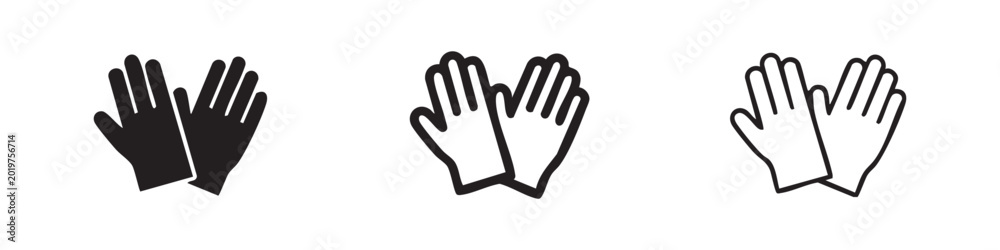 Obraz premium Set of two pairs of medical gloves icon variations