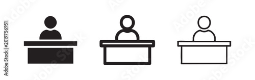 Schilderij op canvas Person at Reception Desk Icon Variations