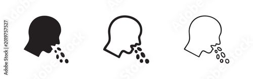 Картината върху платно Head profile icon showing sickness, representing illness, nausea, and feeling un