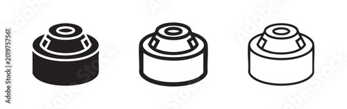 Quadro su tela Isometric bottle cap icons, representing closure, seal, or container