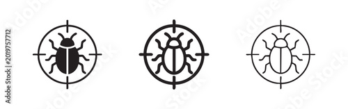 Tableau sur toile Set of bug target icons