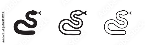 Foto Snake icon set, reptile and animal symbols