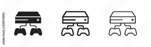 Fotografija Video Game Console Icon Set: Solid, Outline, and Filled Outline