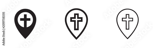 Church Location Pin Icon Set: Solid, Outline, and Detailed Styles Free Download Church Location Pin Icon Set: Solid, Outline, and Detailed Styles - GFXLoad