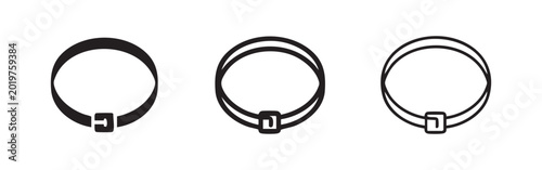 Schilderij op canvas Belt and Collar Buckle Icon Set