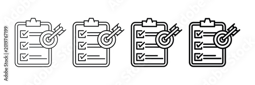 Foto Action Plan Icon Set Different Style Collection