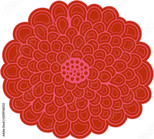 Schilderij op canvas Red Chrysanthemum Pattern