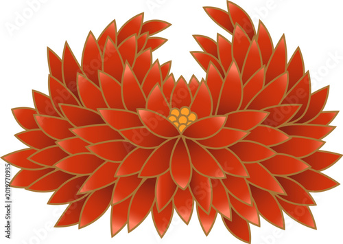 Tableau sur toile Ornate Red Chrysanthemum