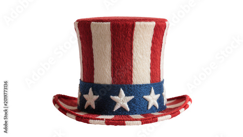 Konstfotografi Uncle Sam hat with red and white stripes blue band and white stars, isolated on