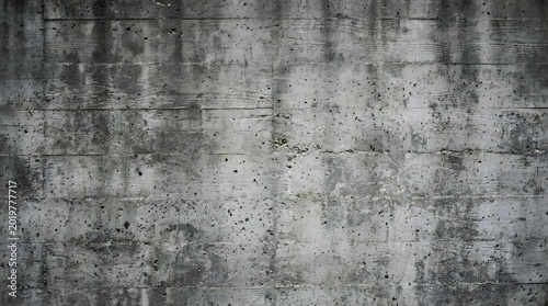 Rough Textured Concrete Wall Surface with Visible Aggregate and Stains