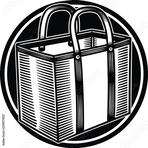 reusable shopping bag vector icon 