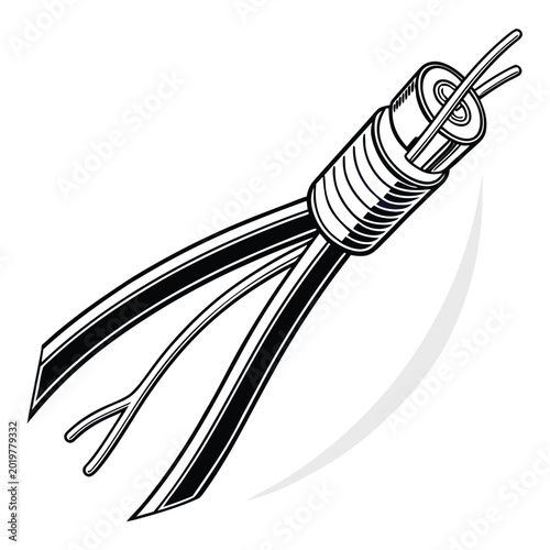 twisted wire pair vector icon 