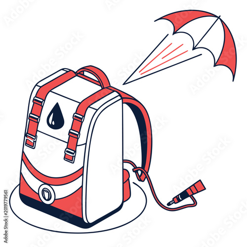 waterproof backpack vector icon 