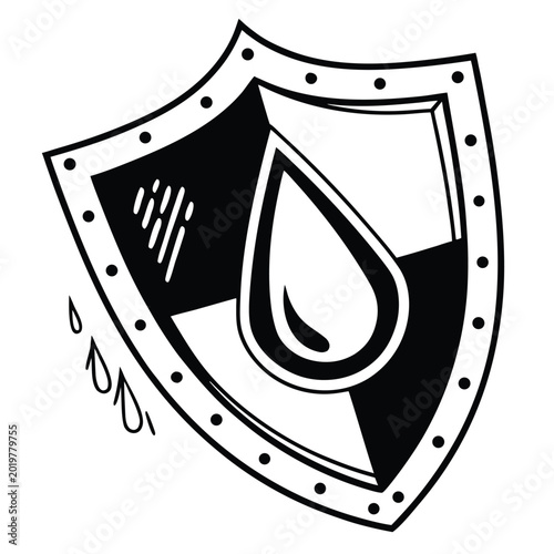 waterproof shield vector icon 