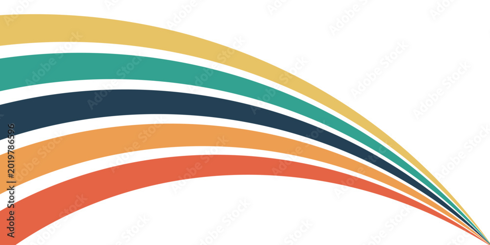 Fototapeta premium Abstract background of rainbow groovy Wavy Line design in 1970s Hippie Retro style. Vector pattern ready to use for cloth, textile, ilustrasion modern.