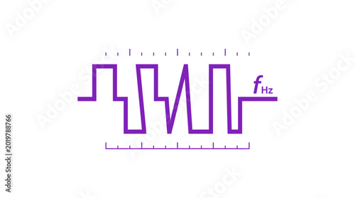 Konstfotografi Abstract signal waveform, frequency graph