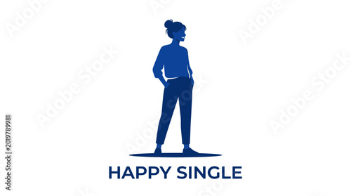 Tablou pe pânză Happy Woman Silhouette