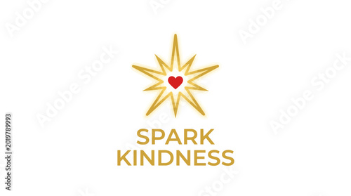 Foto Spark Kindness Logo with Heart and Star