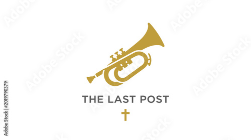 Tableau sur toile Golden Trumpet & Cross Symbol