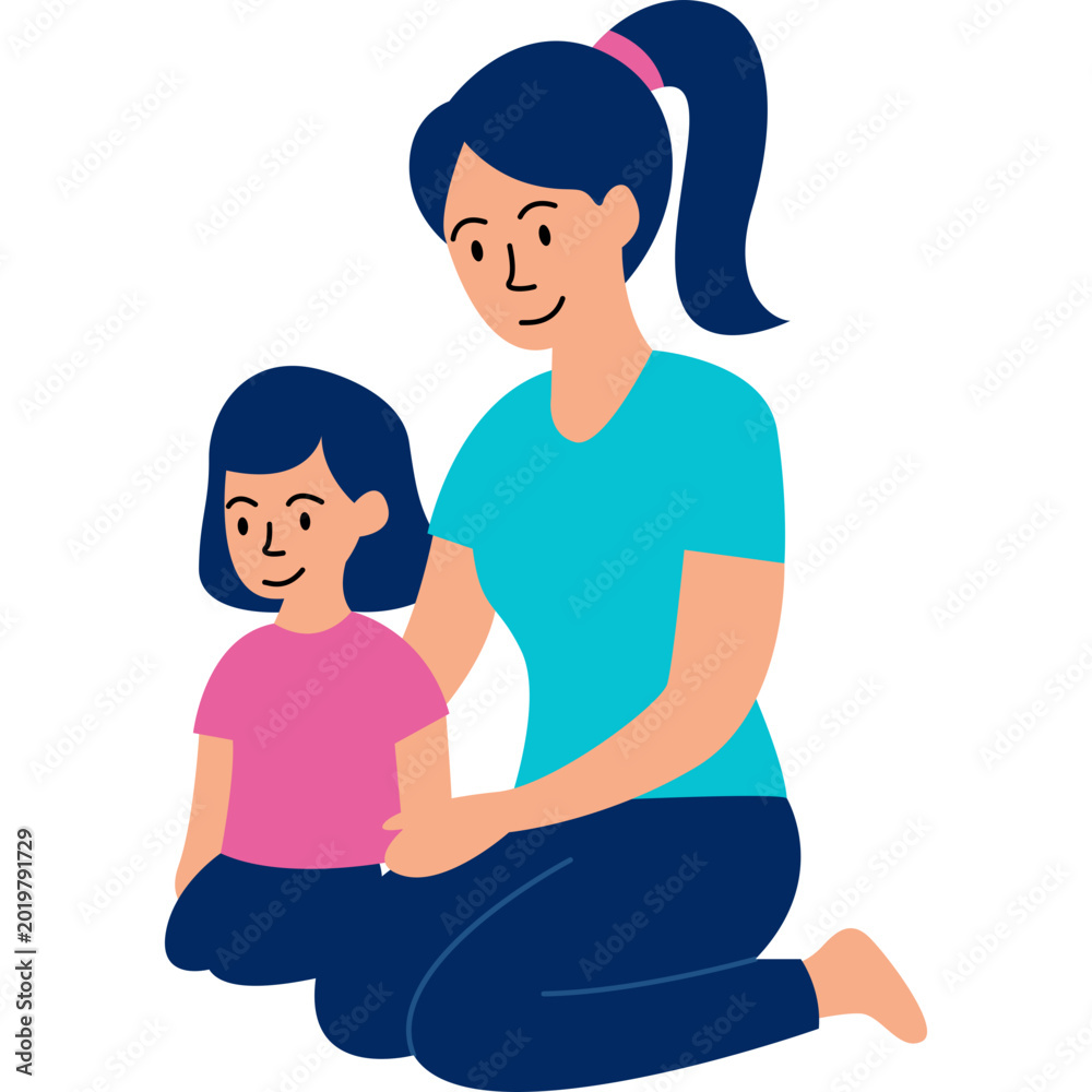 Obraz premium Mother and Daughter Illustration