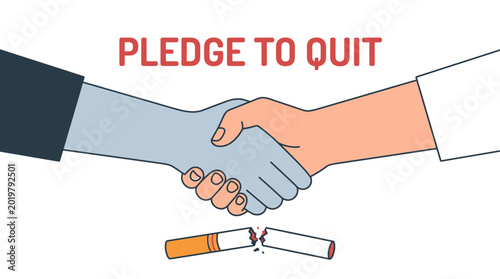 Canvas Print Handshake Pledge to Quit Smoking