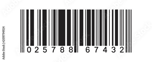 Foto Barcode vector illustration isolated on transparent background, simple product barcode icon, scratched fake barcode symbol, retail selling scan graphic element