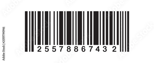 Obraz na plátně Barcode vector illustration isolated on transparent background, simple product barcode icon, scratched fake barcode symbol, retail selling scan graphic element