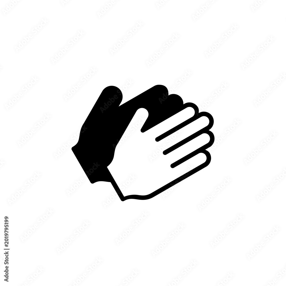 Fototapeta premium Clap icon in solid outline style symbol for appreciation reaction