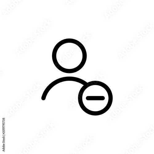 Unfollow icon in solid outline style symbol for social disconnection